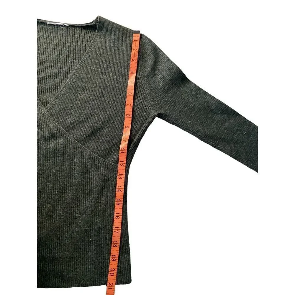 Ribbed Cross Front Sweater Everyday Casual School Workwear